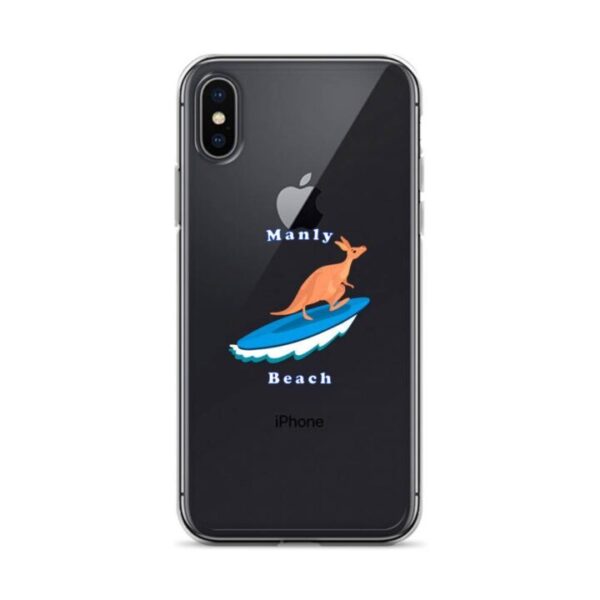 iPhone Case Kangaroo surfing on surf board in Manly Beach Sydney