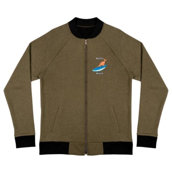 Kangaroo surfing on surf board in Manly Beach Sydney Bomber Jacket - Image 4