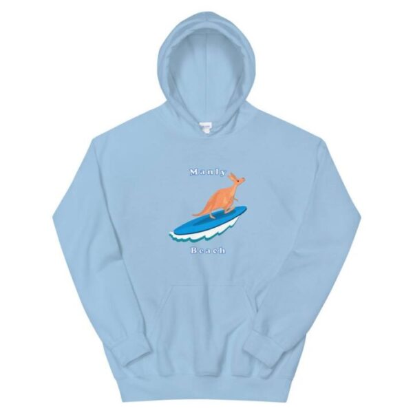 Kangaroo surfing on surfboard in Manly Beach Sydney Unisex Hoodie - Image 7