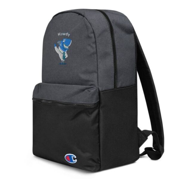 Cute shark Howdy Embroidered Champion Backpack - Image 3